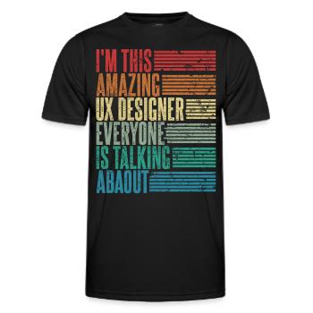 Vintage Ux Designer Ux Designerin Geschenk Retro - Männer Funktions-T-Shirt - Schwarz - Vorne - AI Model Male 178 dark (178cm)