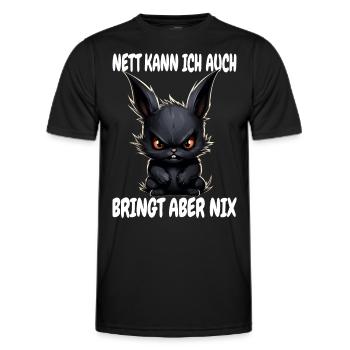 Nett Kann Ich Auch Schwarzes Kaninchen Hase Spruch - Männer Funktions-T-Shirt - Schwarz - Vorne - AI Model Male 178 dark (178cm)