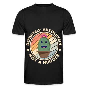 Not a Hugger Umarmung antisozial introvertriert - Männer Funktions-T-Shirt - Schwarz - Vorne - AI Model Male 178 dark (178cm)
