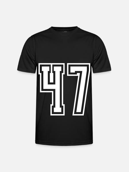 47 Numéro de numéro - T-shirt sport Homme - noir
