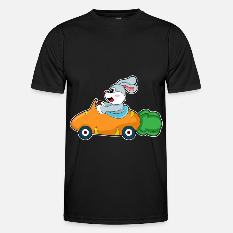 Rabbit Carrot Car - Men's Functional T-Shirt - black