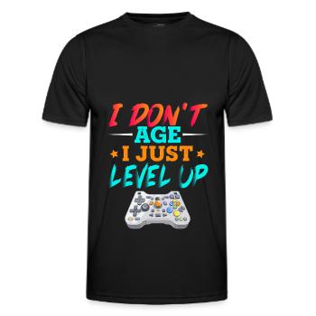 Old gamer gamer - Men's Functional T-Shirt - black - Front - AI Model Male 178 dark (178cm)