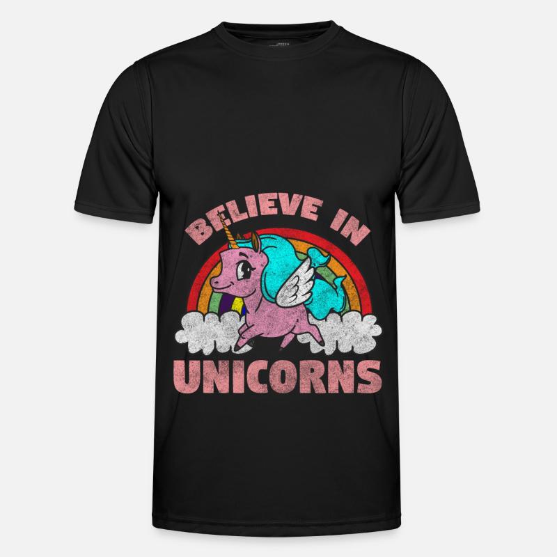 Einhörner Märchen Pink Männer Funktions-T-Shirt