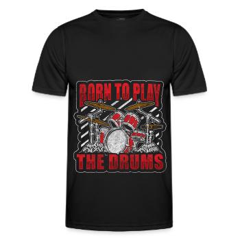 Drums Drums Musical Instrument Drums - Men's Functional T-Shirt - black - Front - AI Model Male 178 dark (178cm)