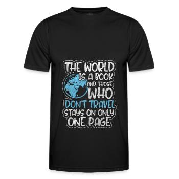 Reise Tourist Weltreisen - Männer Funktions-T-Shirt - Schwarz - Vorne - AI Model Male 178 dark (178cm)