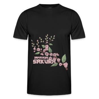 Cherry Blossom Blossom Colorful - Men's Functional T-Shirt - black - Front - AI Model Male 178 dark (178cm)