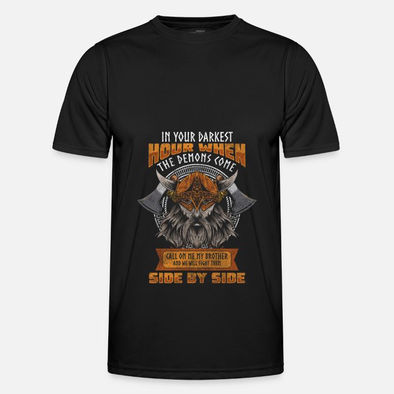 Odin Thor Valhalla - Männer Funktions-T-Shirt - Schwarz