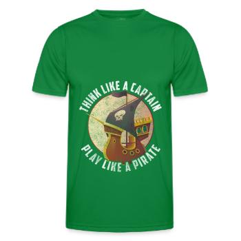 Bateau pirate Chasse au trésor Eye Patch Ship - T-shirt sport Homme - vert - Devant - AI Model Male 178 dark (178cm)