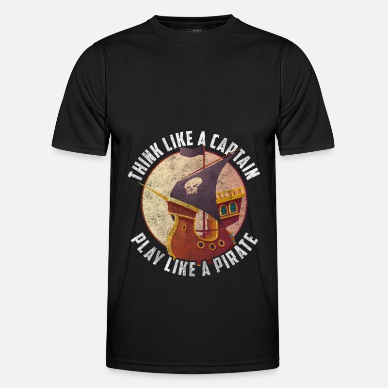 Pirate Ship Treasure Hunt Eye Patch Ship - Men's Functional T-Shirt - black