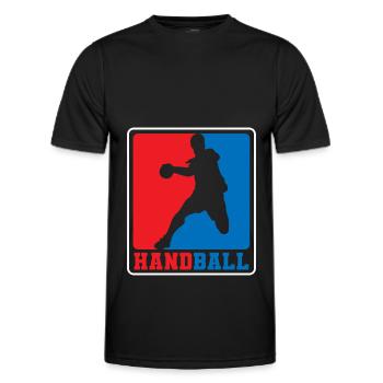 Handball Wettkampf Mannschaft Club - Männer Funktions-T-Shirt - Schwarz - Vorne - AI Model Male 178 dark (178cm)