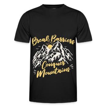 Ice climbing Mountaineering Climbing Mountaineers - Men's Functional T-Shirt - black - Front - AI Model Male 178 dark (178cm)