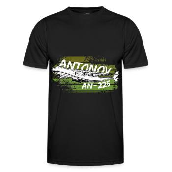 Antonov AN-225 avion fret aérien stratégique - T-shirt sport Homme - noir - Devant - AI Model Male 178 dark (178cm)