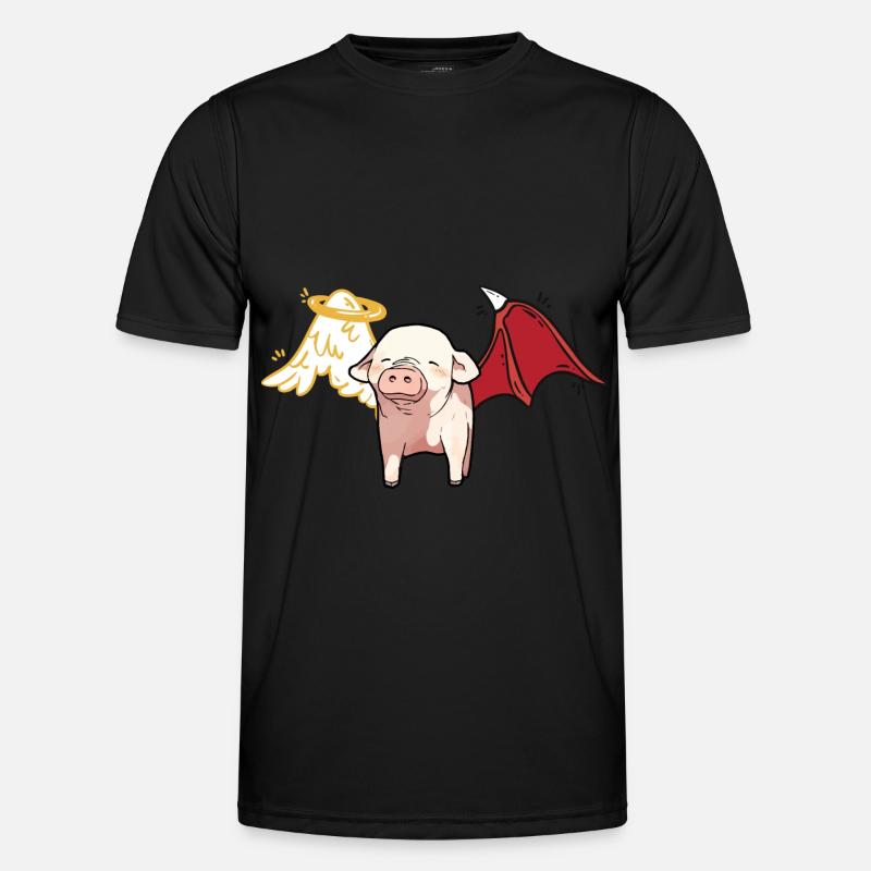 Celestial Satanic Pig Angel Devil - Men's Functional T-Shirt - black
