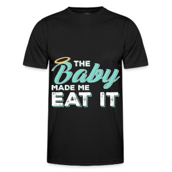 Femme enceinte alimentation - T-shirt sport Homme - noir - Devant - AI Model Male 178 dark (178cm)