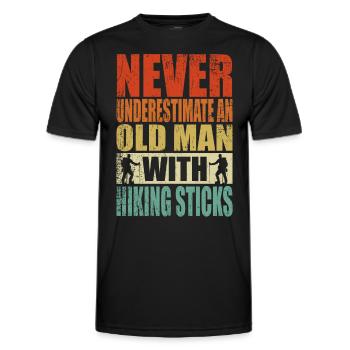 Ne sous-estimez jamais le vieil homme qui prend sa retraite - T-shirt sport Homme - noir - Devant - AI Model Male 178 dark (178cm)