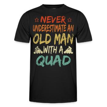 Ne sous-estimez jamais un vieil homme retraité quad - T-shirt sport Homme - noir - Devant - AI Model Male 178 dark (178cm)