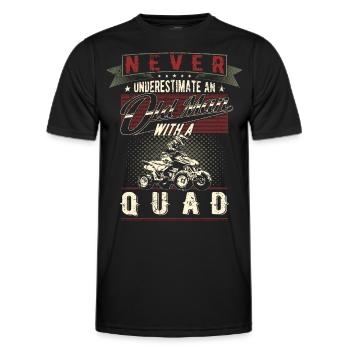 Ne sous-estimez jamais un vieil homme retraité quad - T-shirt sport Homme - noir - Devant - AI Model Male 178 dark (178cm)