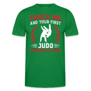 Berühre mich und deine erste Judostunde ist kostenlos - Männer Funktions-T-Shirt - Kelly Green - Vorne - AI Model Male 178 dark (178cm)
