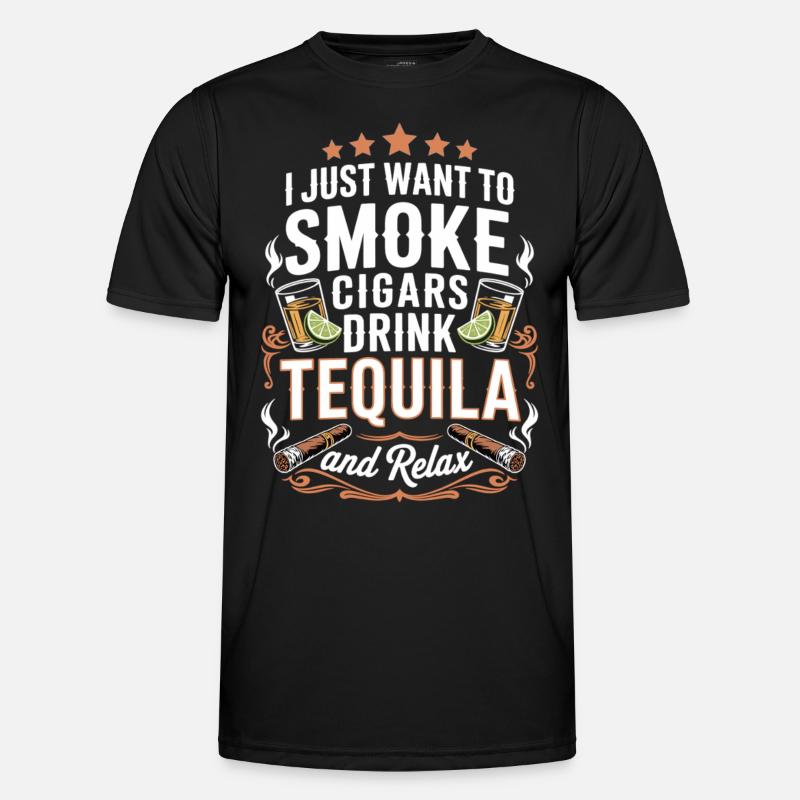 Cigars, Tequila, Relaxation - Men's Functional T-Shirt - black