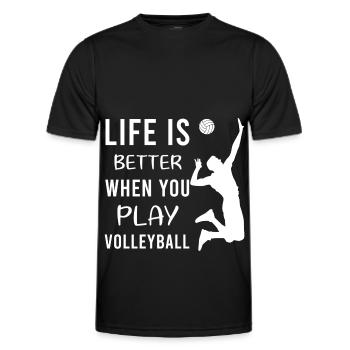 Volleyball Volleyballer Beach Volleyball Spieler - Männer Funktions-T-Shirt - Schwarz - Vorne - AI Model Male 178 dark (178cm)