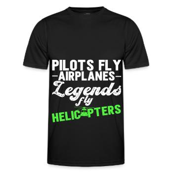 Helicopter Pilot Helicopter Helicopter - Men's Functional T-Shirt - black - Front - AI Model Male 178 dark (178cm)