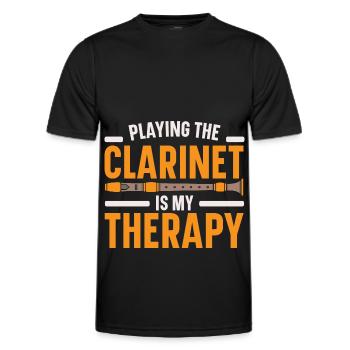 Klarinette spielen ist meine Therapie Klarinettist - Männer Funktions-T-Shirt - Schwarz - Vorne - AI Model Male 178 dark (178cm)