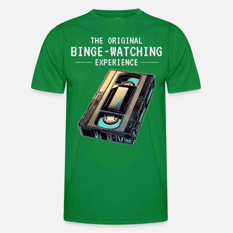Retro VHS Kassette Nostalgisches 80er Jahre Binge-Watching Männer Funktions-T-Shirt