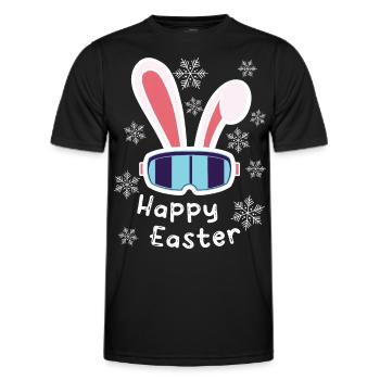 Lapin de ski « Joyeuses Pâques » Vacances de ski Pâques Ski - T-shirt sport Homme - noir - Devant - AI Model Male 178 dark (178cm)