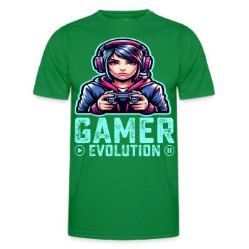 Die Evolution eines Gamers, cooles Gaming-Design - Männer Funktions-T-Shirt - Kelly Green - Vorne - AI Model Male 178 dark (178cm)