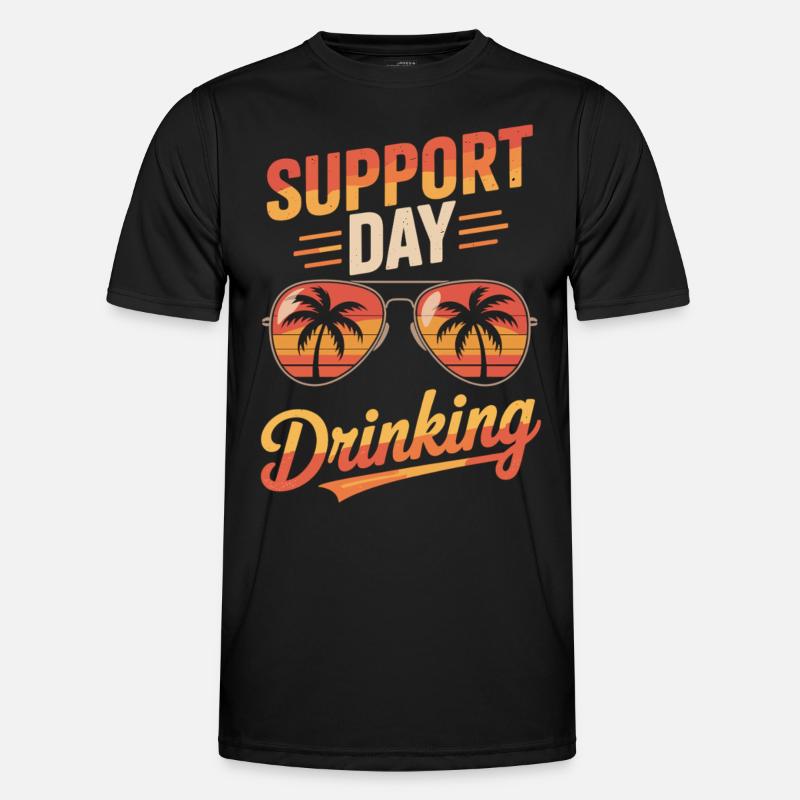 Support Day Drinking mit Sonnenbrille Männer Funktions-T-Shirt
