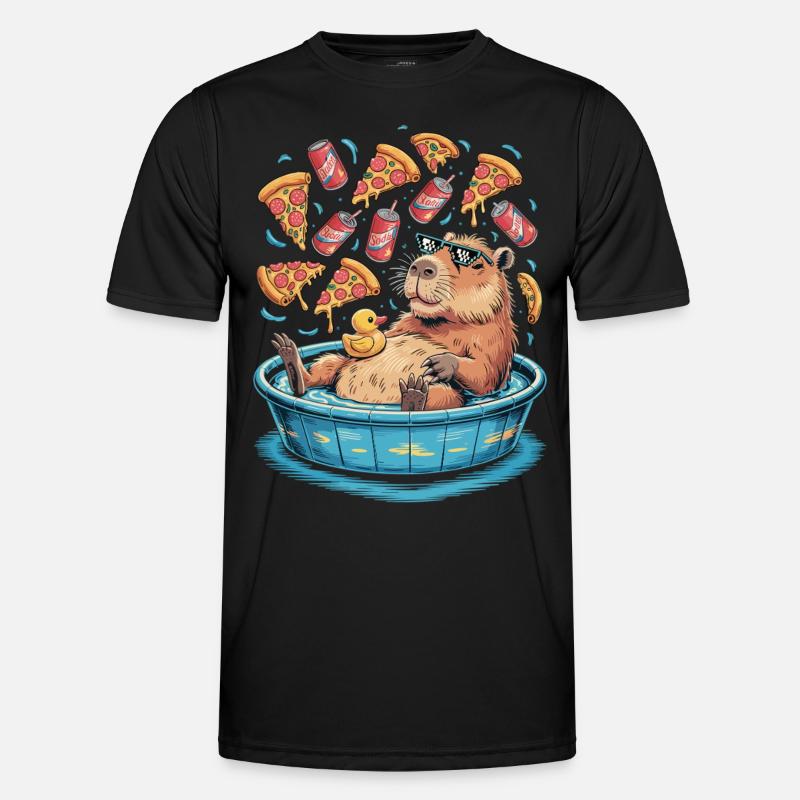 Capybara-Chillzone - Pizza, Limo, Entspannung Männer Funktions-T-Shirt