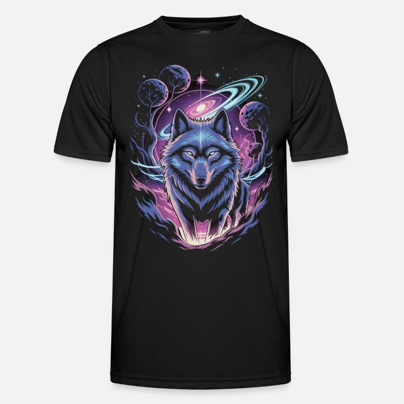 Mystischer Wolf Männer Funktions-T-Shirt