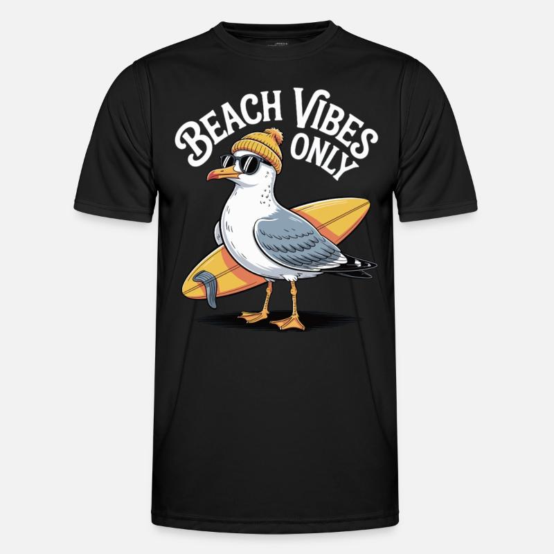 Beach Vibes Seagull - Men's Functional T-Shirt - black