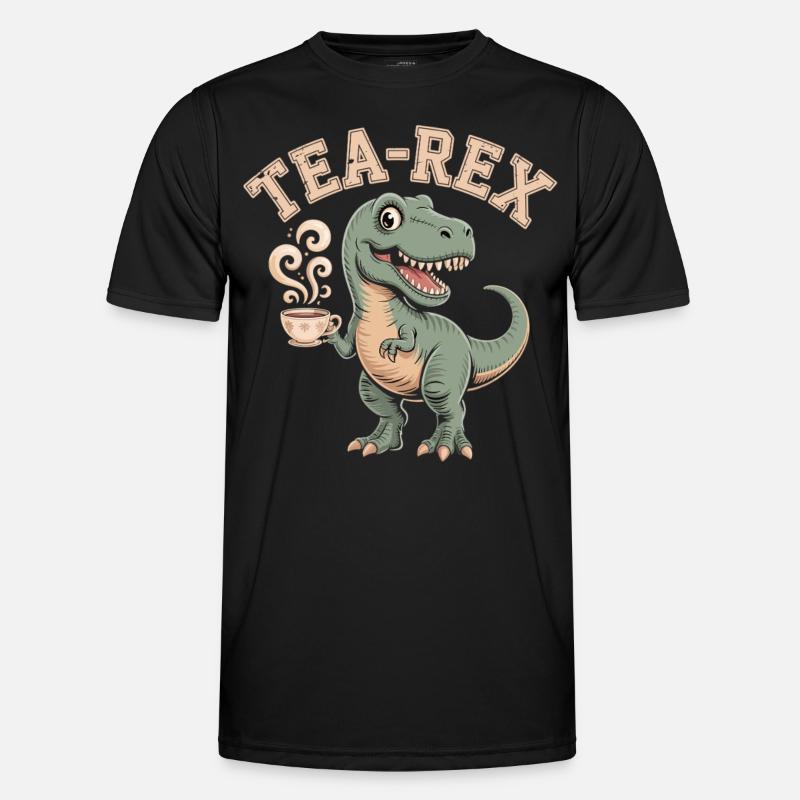 Tea-Rex – Der Tee-Dino - Männer Funktions-T-Shirt - Schwarz