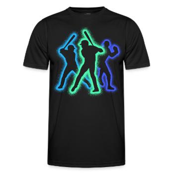 Baseball Baseballer Silhouettes Joueur de Baseball - T-shirt sport Homme - noir - Devant - AI Model Male 178 dark (178cm)