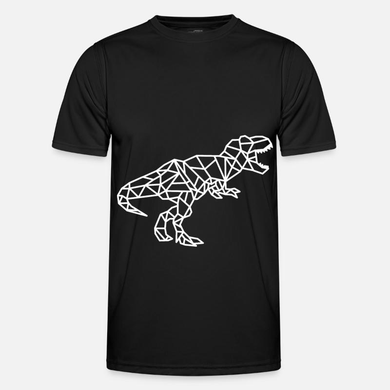 T Rex Geometric Lines - Men's Functional T-Shirt - black
