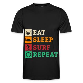 Surf Surf Planche de surf Surf Surf Surf - T-shirt sport Homme - noir - Devant - AI Model Male 178 dark (178cm)