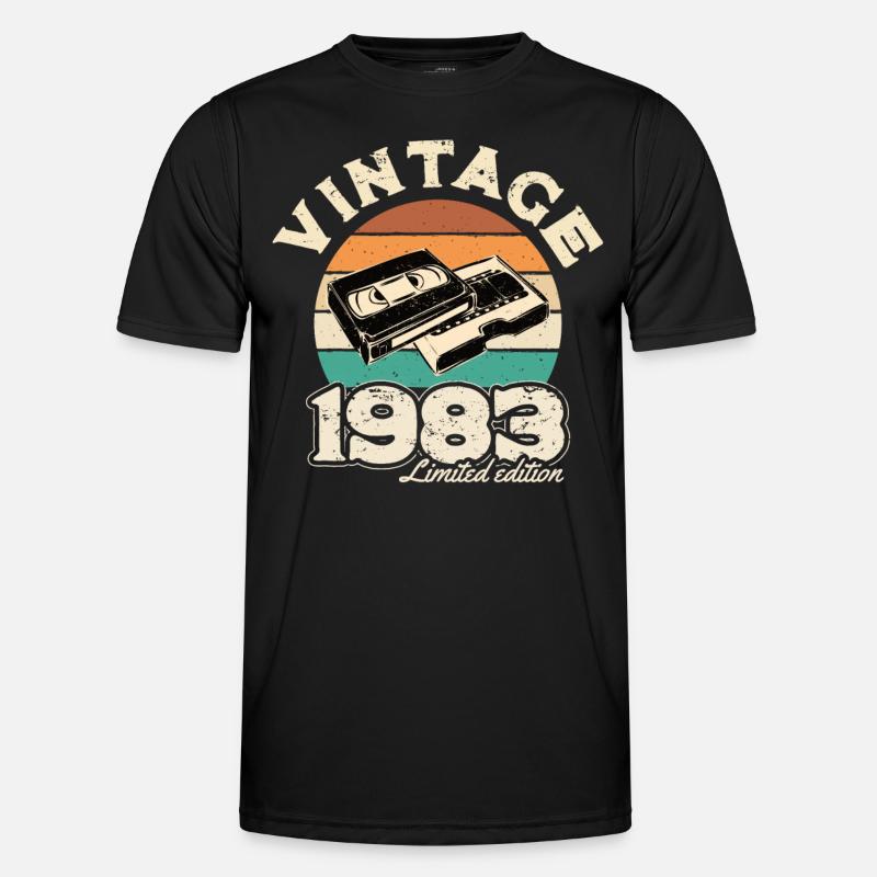 Retro sunset videotape 1983 - Men's Functional T-Shirt - black