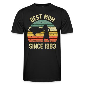 Meilleure maman depuis 1983 - T-shirt sport Homme - noir - Devant - AI Model Male 178 dark (178cm)