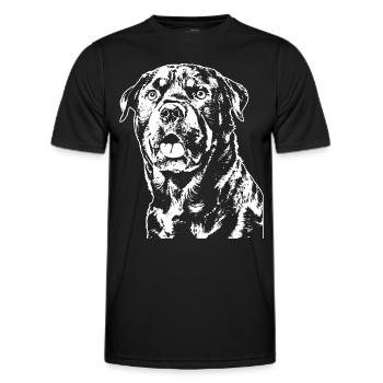 Un Rottweiler dans le style de conception de logo typique. - T-shirt sport Homme - noir - Devant - AI Model Male 178 dark (178cm)