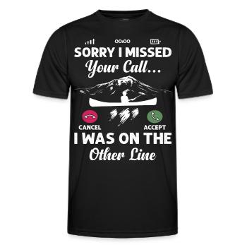Anglers | Fishermen | Fishing | Sorry i Missed Motiv - Men's Functional T-Shirt - black - Front - AI Model Male 178 dark (178cm)