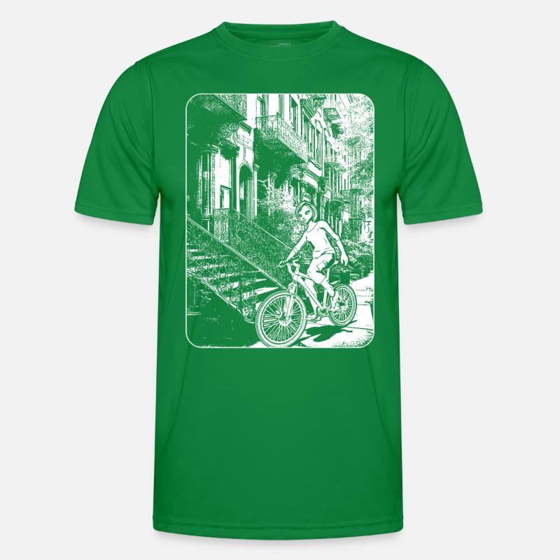 NYC Comic Image: Distinctive Design for Bikers Men's Functional T-Shirt