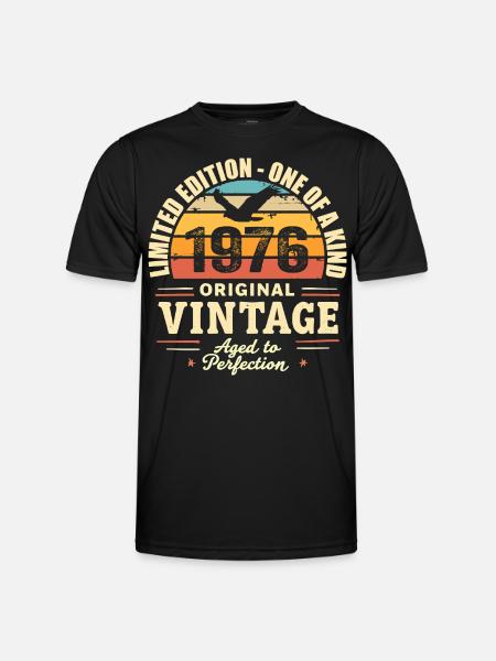 1976 Verjaardagscadeau Vintage 1976 Retro 1976 - Functioneel T-shirt voor mannen - zwart