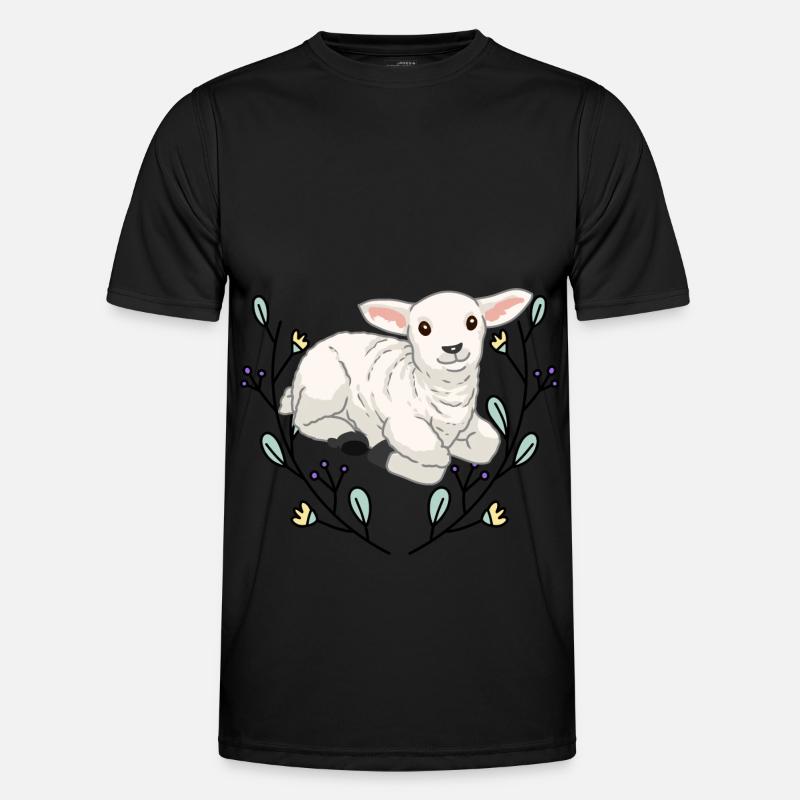 Lamb Lamb Ungulates Sheep Goat Flock Shepherd Bock Men's Functional T-Shirt