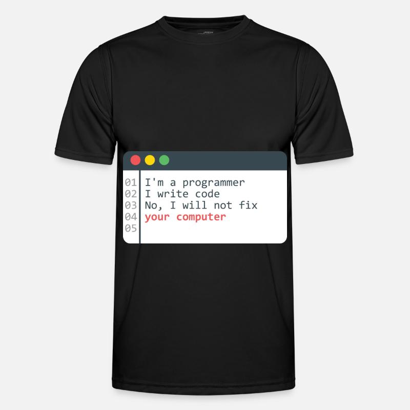Programmer HTML Computer Coder Coding Programming Men's Functional T-Shirt