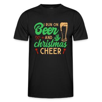Bière et dictons amusants de l’Avent de Noël - T-shirt sport Homme - noir - Devant - AI Model Male 178 dark (178cm)