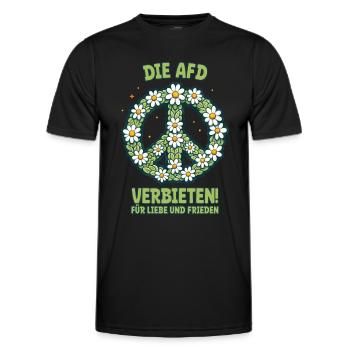 Sprüche gegen Rechts - AfD verbieten - Männer Funktions-T-Shirt - Schwarz - Vorne - AI Model Male 178 dark (178cm)