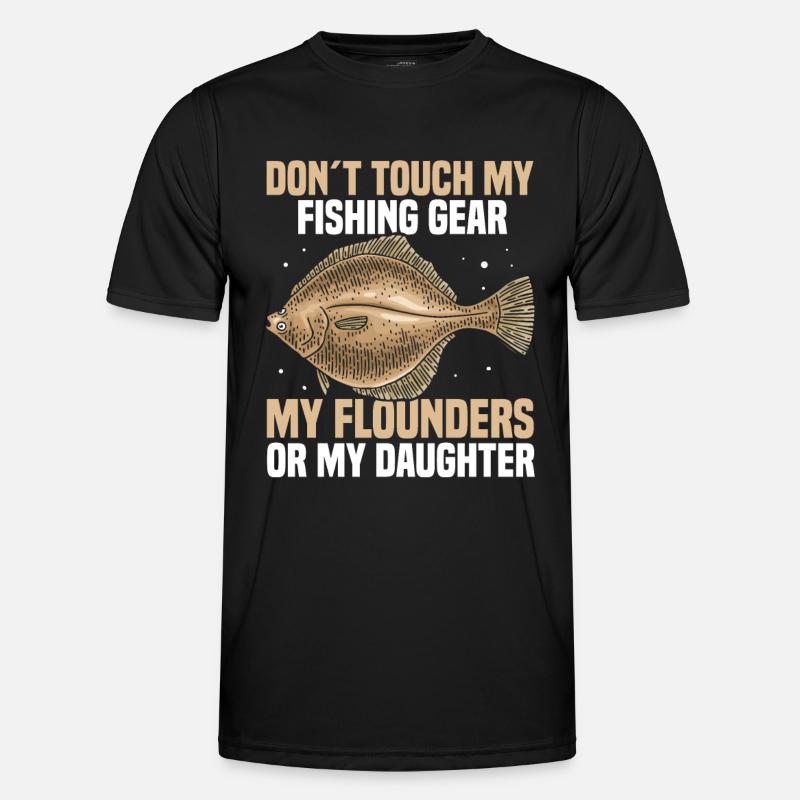 Flundern fischen oder angeln - Männer Funktions-T-Shirt - Schwarz