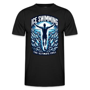 bathing - baths design for swimming in winter - Men's Functional T-Shirt - black - Front - AI Model Male 178 dark (178cm)