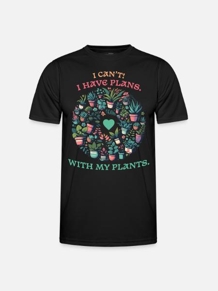 Amoureux des plantes - J’ai des projets avec des plantes - T-shirt sport Homme - noir